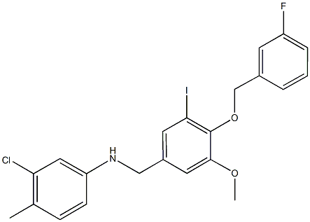 N-(3-chloro-4-methylphenyl)-N-{4-[(3-fluorobenzyl)oxy]-3-iodo-5-methoxybenzyl}amine Structure