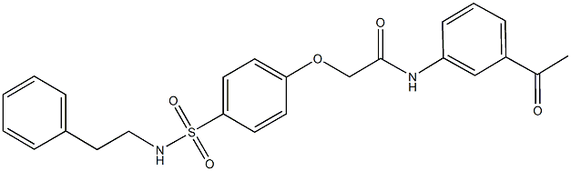 N-(3-acetylphenyl)-2-(4-{[(2-phenylethyl)amino]sulfonyl}phenoxy)acetamide Structure