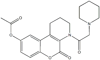 664347-85-7 5-oxo-4-(1-piperidinylacetyl)-1,3,4,5-tetrahydro-2H-chromeno[3,4-b]pyridin-9-yl acetate