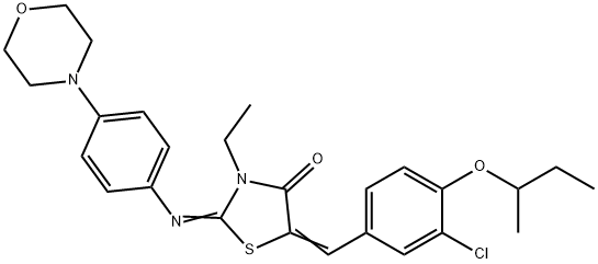 5-(4-sec-butoxy-3-chlorobenzylidene)-3-ethyl-2-[(4-morpholin-4-ylphenyl)imino]-1,3-thiazolidin-4-one Struktur