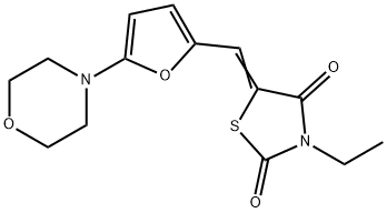 3-ethyl-5-[(5-morpholin-4-yl-2-furyl)methylene]-1,3-thiazolidine-2,4-dione 化学構造式