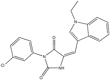 3-(3-chlorophenyl)-5-[(1-ethyl-1H-indol-3-yl)methylene]-2,4-imidazolidinedione
