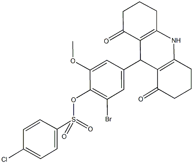 664358-22-9 2-bromo-4-(1,8-dioxo-1,2,3,4,5,6,7,8,9,10-decahydro-9-acridinyl)-6-methoxyphenyl 4-chlorobenzenesulfonate