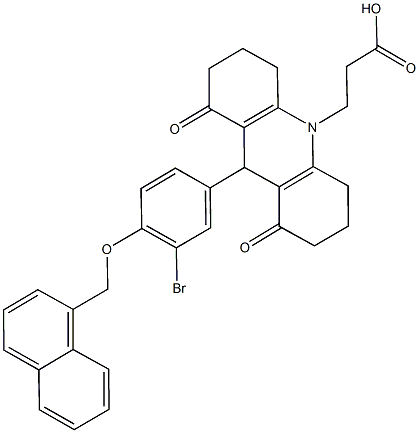 664359-61-9 3-(9-[3-bromo-4-(1-naphthylmethoxy)phenyl]-1,8-dioxo-2,3,4,5,6,7,8,9-octahydroacridin-10(1H)-yl)propanoic acid