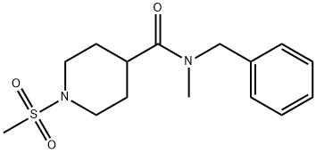 N-benzyl-N-methyl-1-(methylsulfonyl)-4-piperidinecarboxamide Struktur