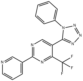 5-(1-phenyl-1H-tetraazol-5-yl)-2-(3-pyridinyl)-4-(trifluoromethyl)pyrimidine Structure