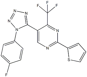 5-[1-(4-fluorophenyl)-1H-tetraazol-5-yl]-2-(2-thienyl)-4-(trifluoromethyl)pyrimidine Struktur