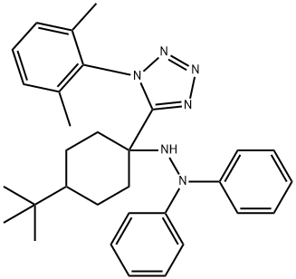 5-[4-tert-butyl-1-(2,2-diphenylhydrazino)cyclohexyl]-1-(2,6-dimethylphenyl)-1H-tetraazole Struktur