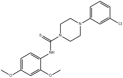 4-(3-chlorophenyl)-N-(2,4-dimethoxyphenyl)piperazine-1-carbothioamide,664969-38-4,结构式