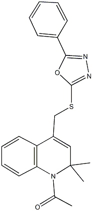 1-acetyl-2,2-dimethyl-4-{[(5-phenyl-1,3,4-oxadiazol-2-yl)sulfanyl]methyl}-1,2-dihydroquinoline|