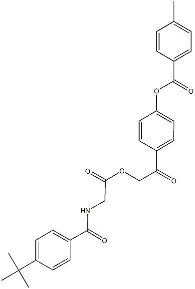 4-[2-({[(4-tert-butylbenzoyl)amino]acetyl}oxy)acetyl]phenyl 4-methylbenzoate Struktur