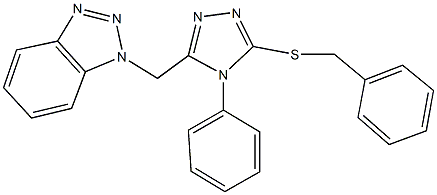 5-(1H-1,2,3-benzotriazol-1-ylmethyl)-4-phenyl-4H-1,2,4-triazol-3-yl benzyl sulfide Structure