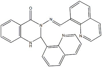 2-(8-quinolinyl)-3-[(8-quinolinylmethylene)amino]-2,3-dihydro-4(1H)-quinazolinone,664983-26-0,结构式