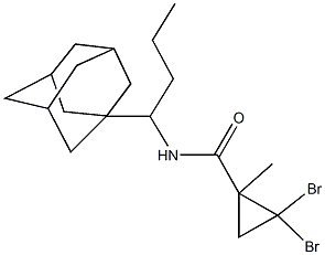 N-[1-(1-adamantyl)butyl]-2,2-dibromo-1-methylcyclopropanecarboxamide Struktur