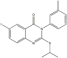 6-iodo-2-(isopropylsulfanyl)-3-(3-methylphenyl)-4(3H)-quinazolinone 结构式