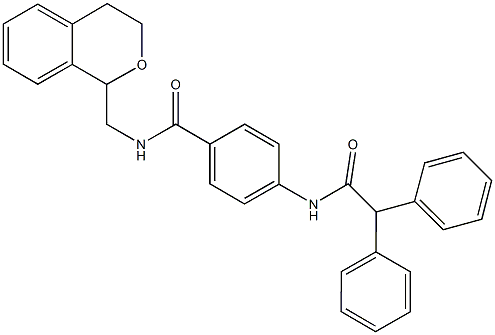 N-(3,4-dihydro-1H-isochromen-1-ylmethyl)-4-[(diphenylacetyl)amino]benzamide Structure