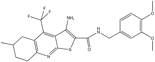 664999-32-0 3-amino-N-(3,4-dimethoxybenzyl)-6-methyl-4-(trifluoromethyl)-5,6,7,8-tetrahydrothieno[2,3-b]quinoline-2-carboxamide