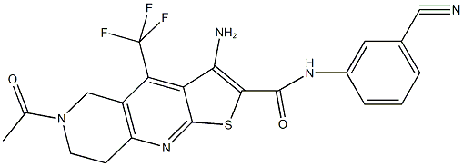 6-acetyl-3-amino-N-(3-cyanophenyl)-4-(trifluoromethyl)-5,6,7,8-tetrahydrothieno[2,3-b][1,6]naphthyridine-2-carboxamide|