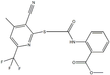 665000-17-9 methyl 2-[({[3-cyano-4-methyl-6-(trifluoromethyl)-2-pyridinyl]sulfanyl}acetyl)amino]benzoate
