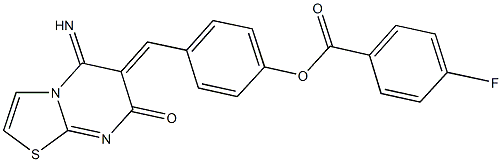 4-[(5-imino-7-oxo-5H-[1,3]thiazolo[3,2-a]pyrimidin-6(7H)-ylidene)methyl]phenyl 4-fluorobenzoate|