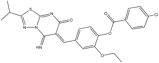 665007-51-2 2-ethoxy-4-[(5-imino-2-isopropyl-7-oxo-5H-[1,3,4]thiadiazolo[3,2-a]pyrimidin-6(7H)-ylidene)methyl]phenyl 4-chlorobenzoate