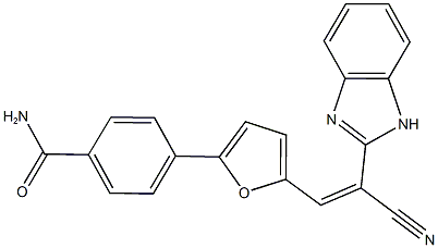 4-{5-[2-(1H-benzimidazol-2-yl)-2-cyanovinyl]-2-furyl}benzamide Structure