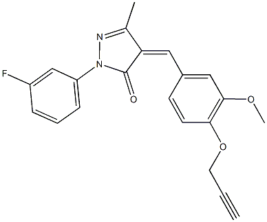 2-(3-fluorophenyl)-4-[3-methoxy-4-(2-propynyloxy)benzylidene]-5-methyl-2,4-dihydro-3H-pyrazol-3-one Structure