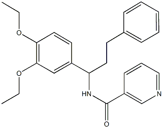 N-[1-(3,4-diethoxyphenyl)-3-phenylpropyl]nicotinamide Structure