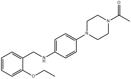 N-[4-(4-acetyl-1-piperazinyl)phenyl]-N-(2-ethoxybenzyl)amine Struktur