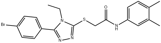 2-{[5-(4-bromophenyl)-4-ethyl-4H-1,2,4-triazol-3-yl]sulfanyl}-N-(3,4-dimethylphenyl)acetamide,665016-69-3,结构式