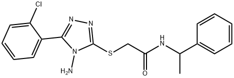 2-{[4-amino-5-(2-chlorophenyl)-4H-1,2,4-triazol-3-yl]sulfanyl}-N-(1-phenylethyl)acetamide,665017-47-0,结构式