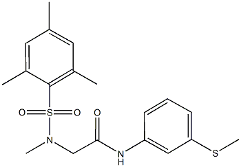 2-[(mesitylsulfonyl)(methyl)amino]-N-[3-(methylsulfanyl)phenyl]acetamide 化学構造式