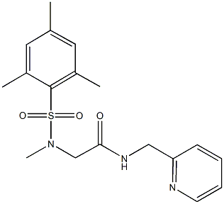 2-[(mesitylsulfonyl)(methyl)amino]-N-(2-pyridinylmethyl)acetamide 结构式