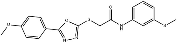 2-{[5-(4-methoxyphenyl)-1,3,4-oxadiazol-2-yl]sulfanyl}-N-[3-(methylsulfanyl)phenyl]acetamide Struktur