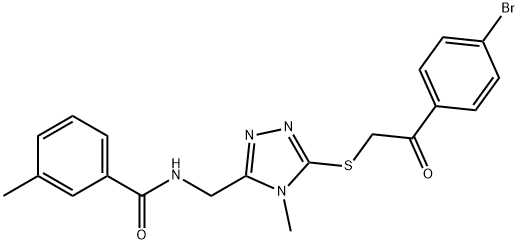 N-[(5-{[2-(4-bromophenyl)-2-oxoethyl]sulfanyl}-4-methyl-4H-1,2,4-triazol-3-yl)methyl]-3-methylbenzamide,665018-60-0,结构式
