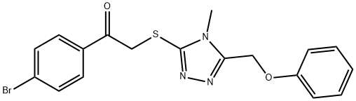 1-(4-bromophenyl)-2-{[4-methyl-5-(phenoxymethyl)-4H-1,2,4-triazol-3-yl]sulfanyl}ethanone,665018-96-2,结构式