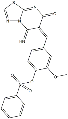 665021-36-3 4-[(5-imino-7-oxo-5H-[1,3,4]thiadiazolo[3,2-a]pyrimidin-6(7H)-ylidene)methyl]-2-methoxyphenyl benzenesulfonate