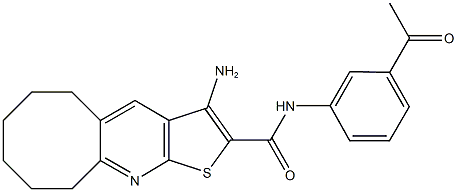 N-(3-acetylphenyl)-3-amino-5,6,7,8,9,10-hexahydrocycloocta[b]thieno[3,2-e]pyridine-2-carboxamide Struktur