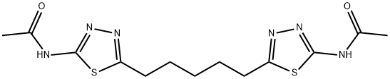 N-(5-{5-[5-(acetylamino)-1,3,4-thiadiazol-2-yl]pentyl}-1,3,4-thiadiazol-2-yl)acetamide Structure