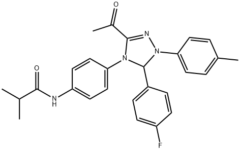 N-{4-[3-acetyl-5-(4-fluorophenyl)-1-(4-methylphenyl)-1,5-dihydro-4H-1,2,4-triazol-4-yl]phenyl}-2-methylpropanamide