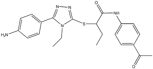 N-(4-acetylphenyl)-2-{[5-(4-aminophenyl)-4-ethyl-4H-1,2,4-triazol-3-yl]sulfanyl}butanamide Structure