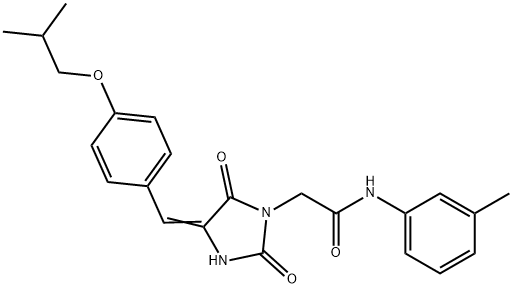 2-[4-(4-isobutoxybenzylidene)-2,5-dioxo-1-imidazolidinyl]-N-(3-methylphenyl)acetamide Struktur