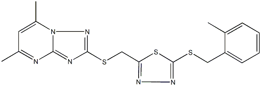 666211-69-4 5,7-dimethyl-2-[({5-[(2-methylbenzyl)sulfanyl]-1,3,4-thiadiazol-2-yl}methyl)sulfanyl][1,2,4]triazolo[1,5-a]pyrimidine