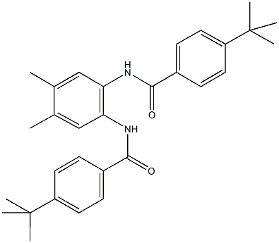 4-tert-butyl-N-{2-[(4-tert-butylbenzoyl)amino]-4,5-dimethylphenyl}benzamide Struktur