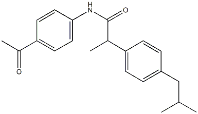 N-(4-acetylphenyl)-2-(4-isobutylphenyl)propanamide Struktur