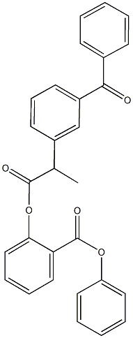 phenyl 2-{[2-(3-benzoylphenyl)propanoyl]oxy}benzoate Struktur