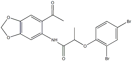 N-(6-acetyl-1,3-benzodioxol-5-yl)-2-(2,4-dibromophenoxy)propanamide Structure