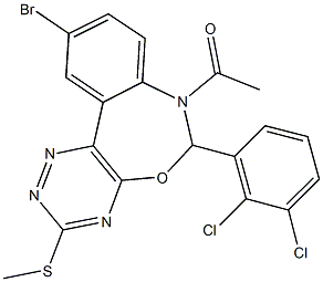 666818-51-5 7-acetyl-10-bromo-6-(2,3-dichlorophenyl)-6,7-dihydro[1,2,4]triazino[5,6-d][3,1]benzoxazepin-3-yl methyl sulfide