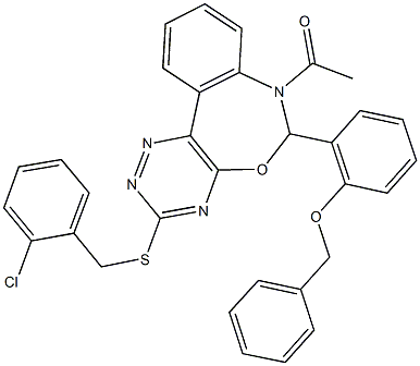 2-{7-acetyl-3-[(2-chlorobenzyl)sulfanyl]-6,7-dihydro[1,2,4]triazino[5,6-d][3,1]benzoxazepin-6-yl}phenyl benzyl ether Structure