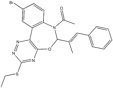 7-acetyl-10-bromo-6-(1-methyl-2-phenylvinyl)-6,7-dihydro[1,2,4]triazino[5,6-d][3,1]benzoxazepin-3-yl ethyl sulfide|